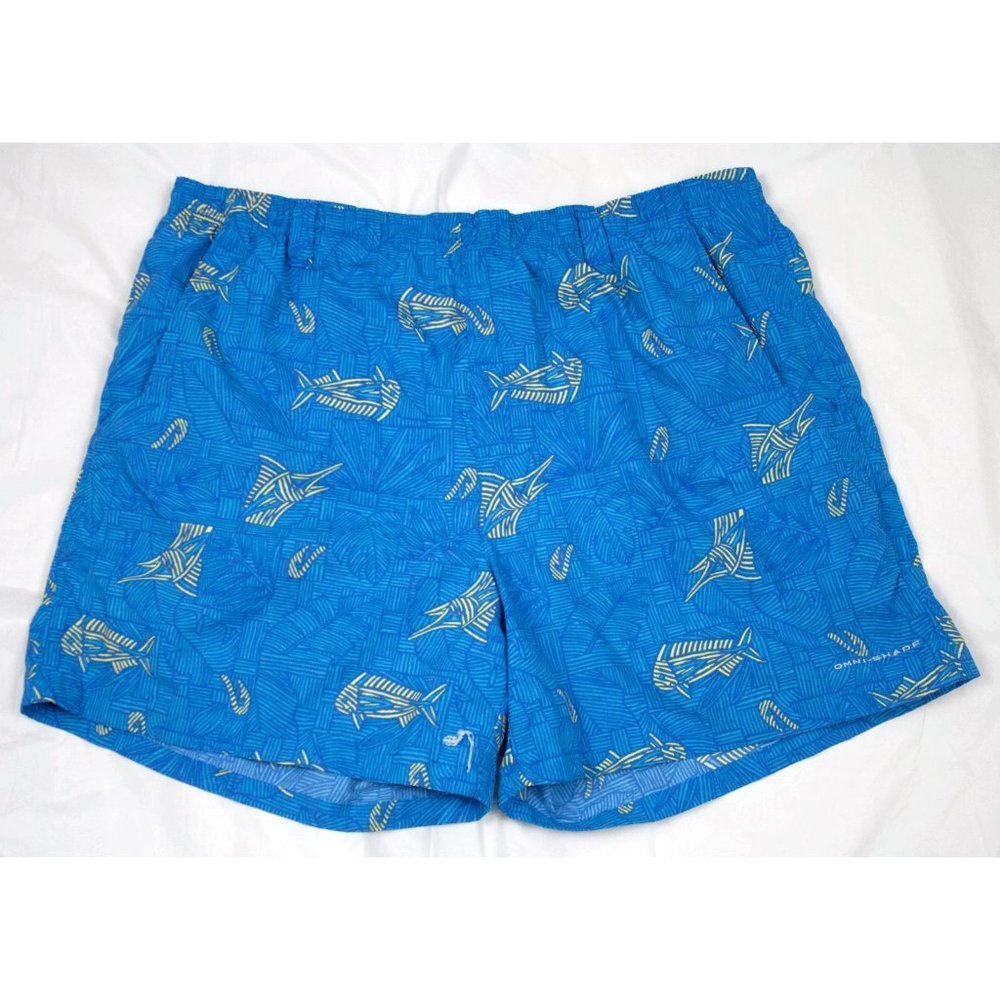 Columbia PFG Mens Lined Nylon Swim Trunks Shorts Size XL‎